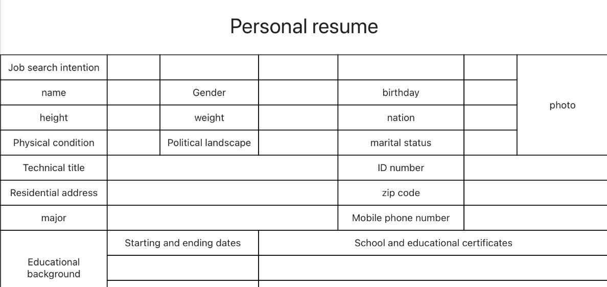 Personal resume 22